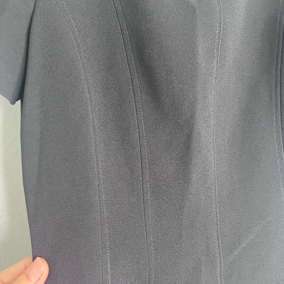 Anne Klein II Black Short Sleeve Vneck Classy Basic Black Dress Pockets Size 6 - Picture 7 of 11